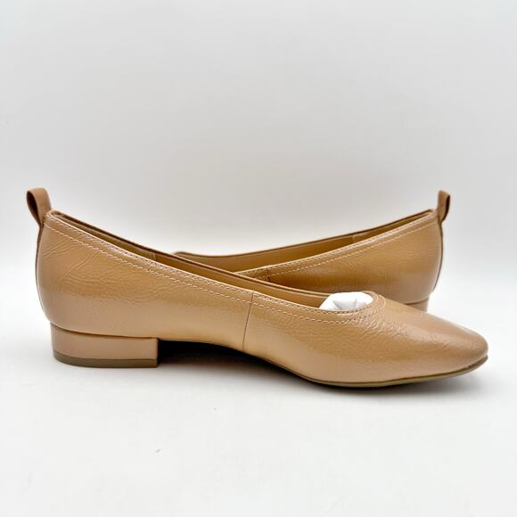LifeStride Womens Cameo Heeled Flats US 7 Wide EU 37 Nude Tan Slip On NIB - Picture 4 of 12